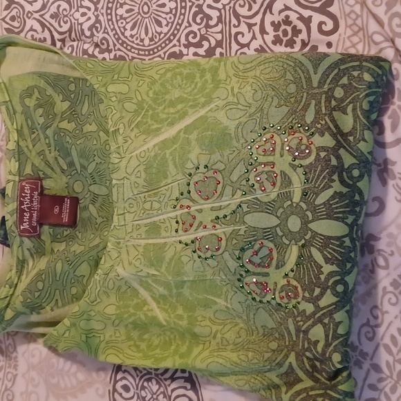Jane Ashley,Size XL,Green blouse - Picture 7 of 9